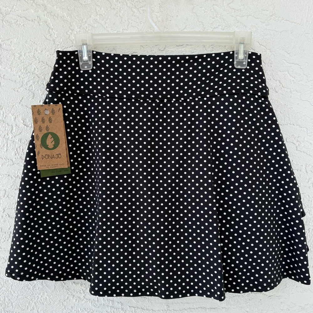 Dona Jo Black Skort Polka Dot Spin Pickleball Golf Tennis Size 2 Large NWT - Picture 3 of 12